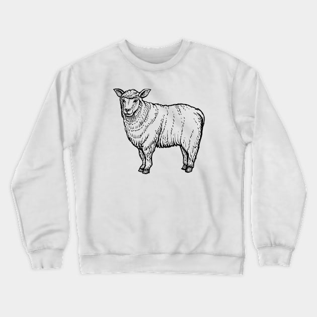 Sheep Hand Drawn Crewneck Sweatshirt by KC Happy Shop